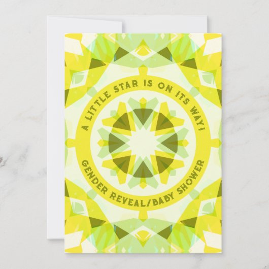 Hellgelbe grüne Star-Genitaldusche Einladung (Vorderseite)
