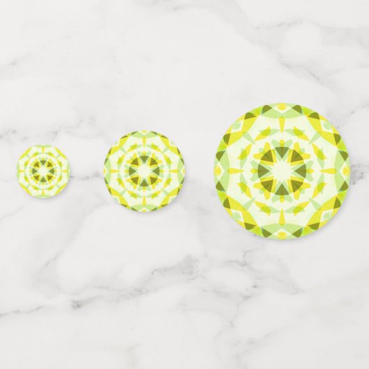 Hellgelbe grüne Star-Genitaldusche Konfetti (Vorderseiten)