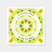 Hellgelbe grüne Star-Genitaldusche Serviette (Vorderseite)