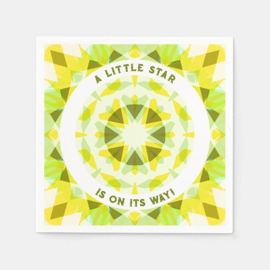 Hellgelbe grüne Star-Genitaldusche Serviette (Vorderseite)