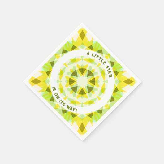 Hellgelbe grüne Star-Genitaldusche Serviette (Ecke)