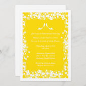 Hellgelbe Heels Bridal Dusche Einladung (Vorne/Hinten)