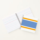 Hellgelbe, hellblaue Streifen auf weißen Streifen Notizblock (Innenseite)