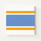 Hellgelbe, hellblaue Streifen auf weißen Streifen Notizblock (Rückseite)