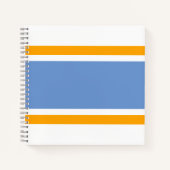 Hellgelbe, hellblaue Streifen auf weißen Streifen Notizblock (Vorderseite)