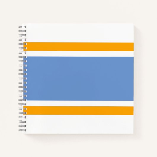 Hellgelbe, hellblaue Streifen auf weißen Streifen Notizblock (Vorderseite)