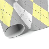 Hellgelbe Holzkohle Dk Gray Welche XL-Raute Geschenkpapier (Rolleneckpunkt)