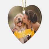 Hellgelbe Hunde Foto Happy Pawlidays Keramik Ornament (Links)