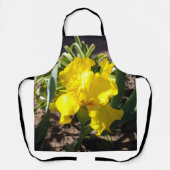 Hellgelbe Iris-Blume, Full Print Schürze (Vorderseite)