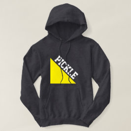 Hellgelbe Kante Weißes Pickleball Motto Auf Grau Hoodie