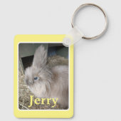 Hellgelbe Katzen Name und Foto Schlüsselanhänger (Rückseite)