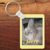 Hellgelbe Katzen Name und Foto Schlüsselanhänger (Vorderseite)