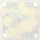 Hellgelbe Lantana-Blume blüht fröhlich Glasuntersetzer (Rückseite)