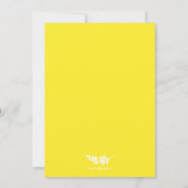 Hellgelbe Laurel Wreath Baby Foto Taufe Einladung (Rückseite)