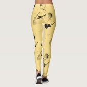 Hellgelbe Leggings Farbe des Gitarren-Felsens (Rückseite)