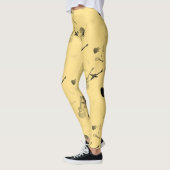 Hellgelbe Leggings Farbe des Gitarren-Felsens (Links)