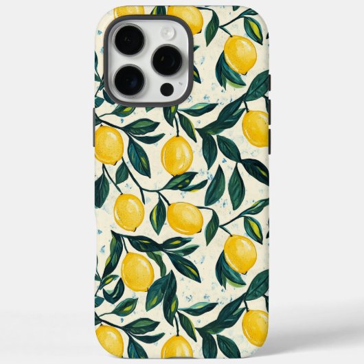 Hellgelbe Lemon Gemustert Case-Mate iPhone Hülle (Rückseite)