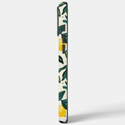 Hellgelbe Lemon Gemustert Case-Mate iPhone Hülle (Rückseite / Links)