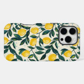 Hellgelbe Lemon Gemustert iPhone Hülle (Rückseite (Horizontal))