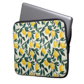Hellgelbe Lemon Gemustert Laptopschutzhülle (Vorderseite Links)