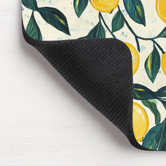 Hellgelbe Lemon Gemustert Mousepad (Ecke)