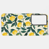 Hellgelbe Lemon Gemustert Samsung Galaxy Hülle (Rückseite (Horizontal))