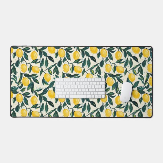 Hellgelbe Lemon Gemustert Schreibtischunterlage (Tastatur & Maus)
