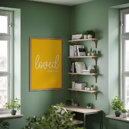 Hellgelbe Liebe Glaube Zitat minimalistisch Poster