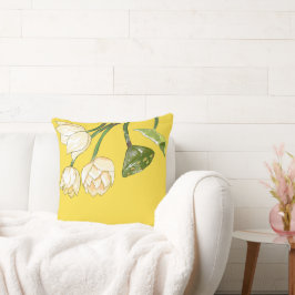 Hellgelbe Lotus-Blume Seedpod Einfach Kissen