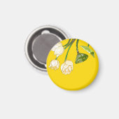 Hellgelbe Lotus-Blume und Lotus Seedpod Magnet (Vorderseite/Rückseite)