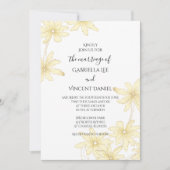 Hellgelbe Milben auf weißer Hochzeit Einladung (Vorderseite)
