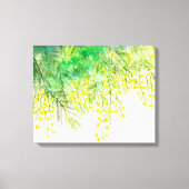 Hellgelbe Mimosa Aquarellfarben Blume Malerei Leinwanddruck (Vorderseite)