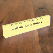 Hellgelbe Minimalistische Schlichte Legitimation M Namensplakette (Seite)