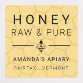 Hellgelbe Modern Beam Icon Honey Apiary Etiketten (Design 1)