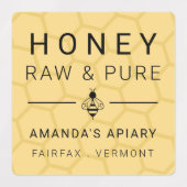 Hellgelbe Modern Beam Icon Honey Apiary Etiketten (Design 2)