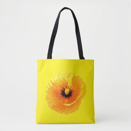 Hellgelbe Mohnblume Blume Abstrakte Hochzeit Tasche (Vorderseite)