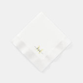 Hellgelbe Monogram Swash Script White Cocktail Serviette (Ecke)