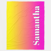 Hellgelbe Nebel Pink Gradient Fleecedecke (Vorderseite)