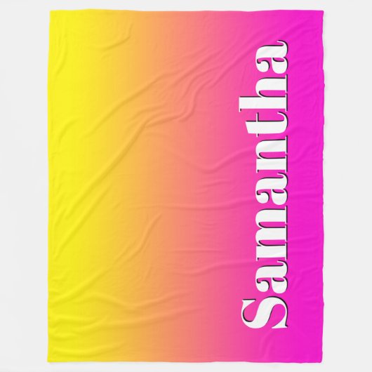 Hellgelbe Nebel Pink Gradient Fleecedecke (Vorderseite)