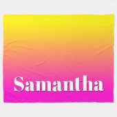 Hellgelbe Nebel Pink Gradient Fleecedecke (Vorderseite (Horizontal))