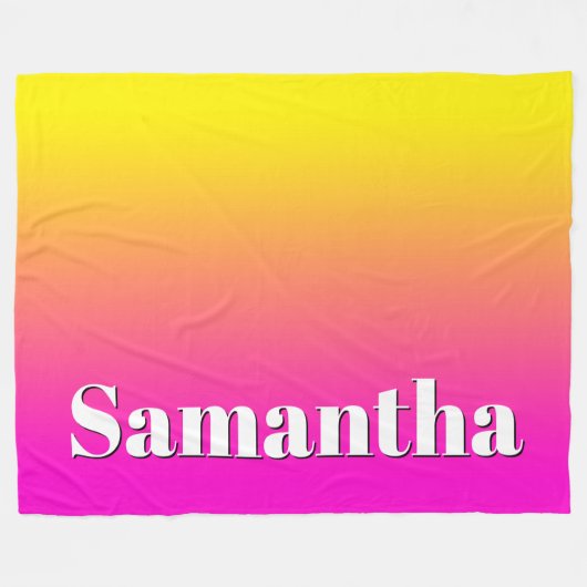 Hellgelbe Nebel Pink Gradient Fleecedecke (Vorderseite (Horizontal))