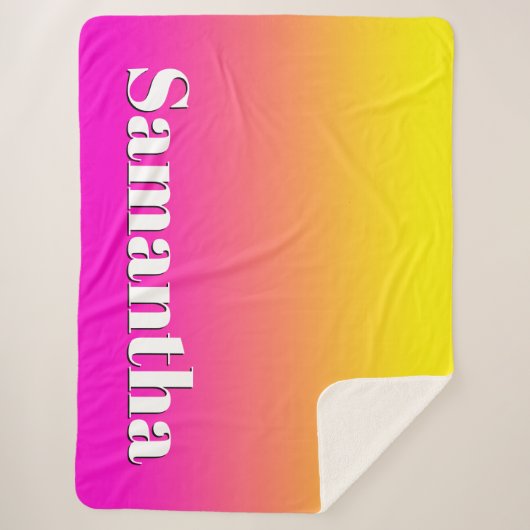 Hellgelbe Nebel Pink Gradient Sherpadecke (Vorderseite)