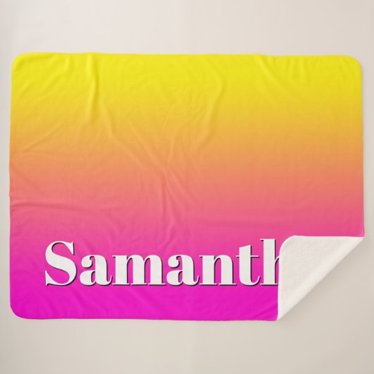 Hellgelbe Nebel Pink Gradient Sherpadecke (Vorderseite (Horizontal))