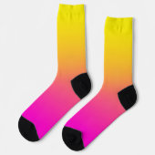 Hellgelbe Nebel Pink Gradient Socken (Linkes Detail)