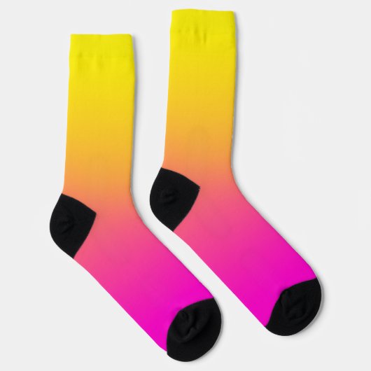 Hellgelbe Nebel Pink Gradient Socken (Rechts)