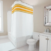 Hellgelbe, obergelbe Streifen auf weißen Streifen Duschvorhang (Beispiel)