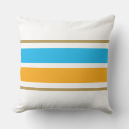 Hellgelbe Orange Sky Blaue Streifen Kissen