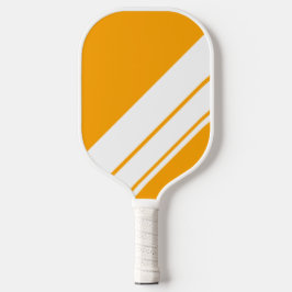 Hellgelbe orange weiße Diagonalstreifen Streifen Pickleball Schläger