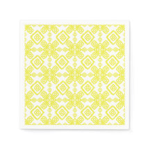 Hellgelbe Ornamente für Party- oder Küchenserviett