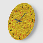 Hellgelbe Osterstäbchen Moderne Muster Spaß Große Wanduhr (Winkel)